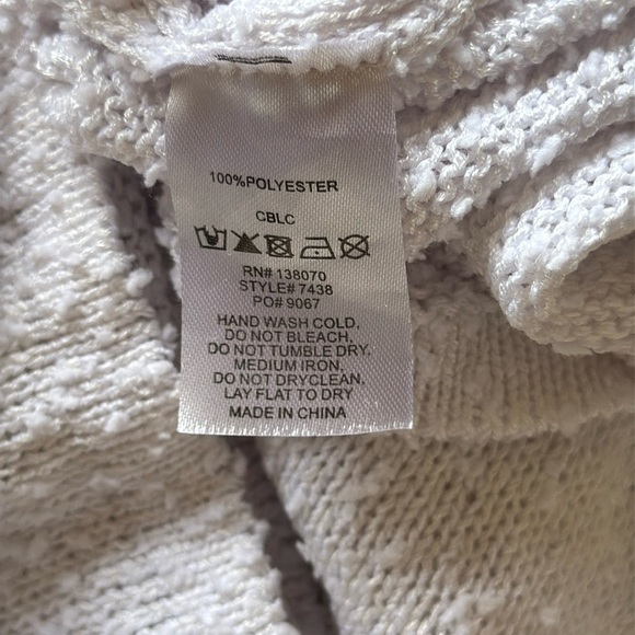 NWT LA Class White Wrap Slubbed Knit Dress Swimsuit Coverup Sz S/M - Picture 9 of 10